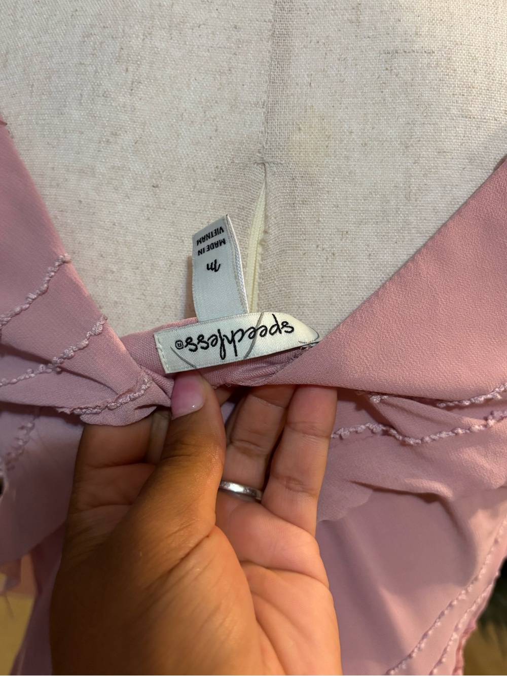 Pink Ruffle Slip Dress - Picture 3 of 5